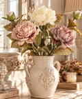 Peonie artificiali Gardena Blanc MariClò rosa, crema e malva in vaso