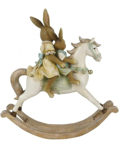 "Bunnies on Rocking Horse" Decoration