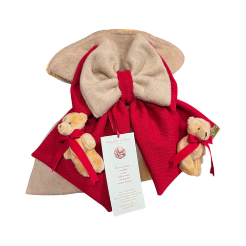 Sacco Teddy Cuore di Coccole in Velluto 45 cm con Peluche – Madame Fioccò