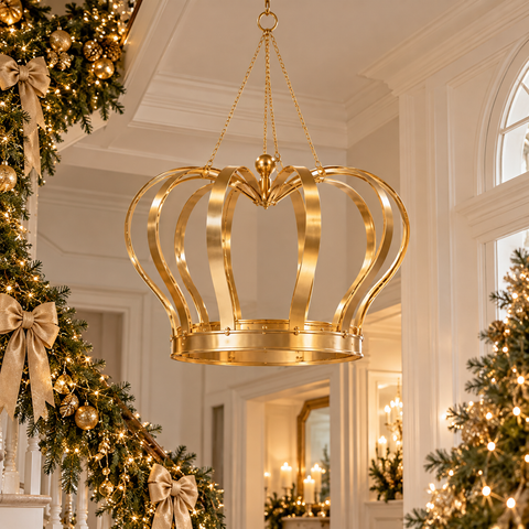 Corona Decorativa da Appendere in Metallo Oro – Goodwill, 100cm
