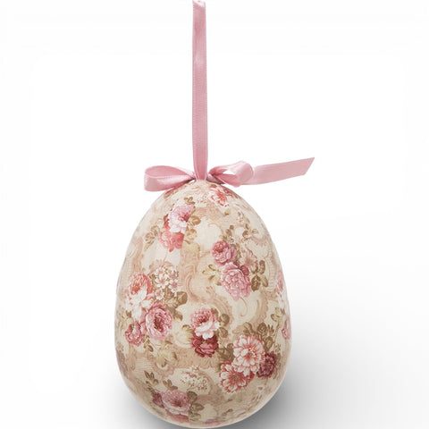 Decorazioni pasquali uova sospese floreali – Ø 9x12 cm (set da 2, multicolore, plastica) by Clayre & Eef