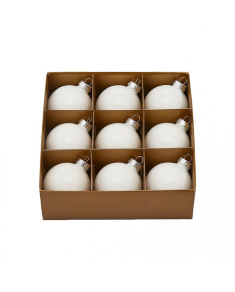 SET OF 9 ENZO DE GASPERI GLOSSY WHITE BALLS