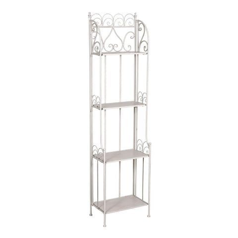 Etagere in Metallo Bianco Anticato Shabby Chic - 40x25x160 cm