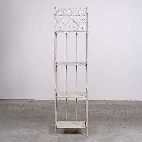 Etagere in Metallo Bianco Anticato Shabby Chic - 40x25x160 cm