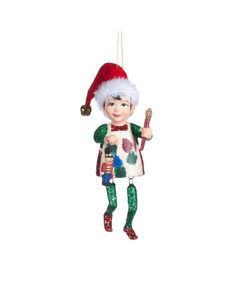 PENDANT ELVES DANGLING LEGS SANTA'S WORKSHOP