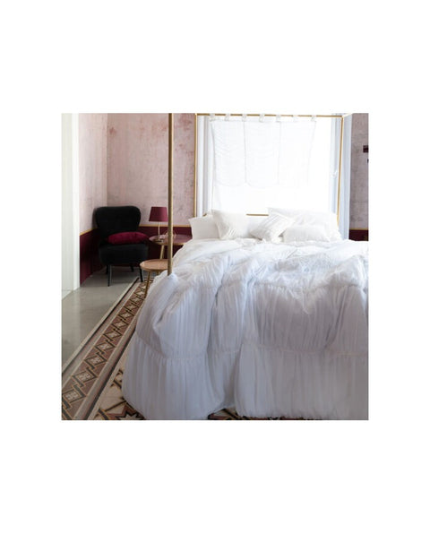 Trapunta Matrimoniale Marie Claire in Cotone con Inserto in Pizzo – L'Atelier 17, 252x252cm