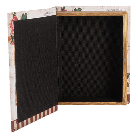 Set 3 Scatole Libro Contenitore "The Bicycle" Rosa e Beige - Clayre & Eef, 27x22x7 / 22x17x6 / 17x12x4cm