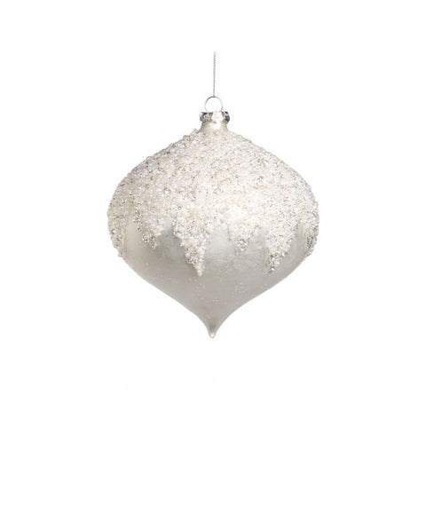 PALLINE DI NATALE BIANCA GLITTERATA WINTER FROST