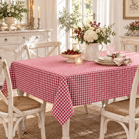 Tovaglia Rettangolare con Motivi Natalizi – Berries Collection by Blanc MariClò, 140x180cm o 160x270cm