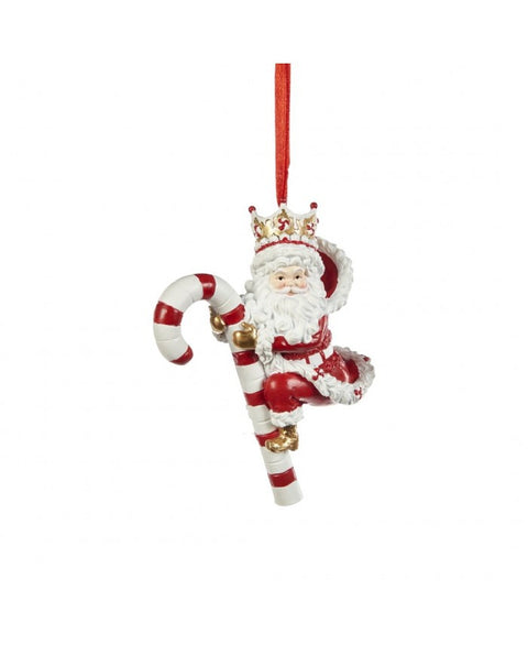 CIONDOLO BABBO NATALE CON CANDY CANE