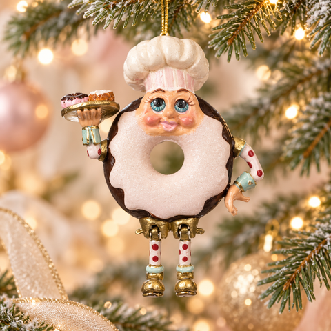 Donut Chef con glassa bianca sull’albero di Natale