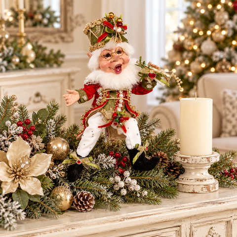 Elfo Natalizio Joyful con Tromba Edizione Limitata – Goodwill by Mark Roberts, 30cm — ambientata