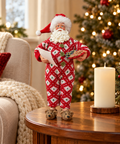 Babbo Natale in Pigiamone con Libro e Spuntino Statuetta Natalizia, 35cm — ambientata