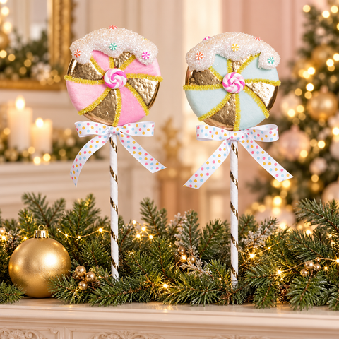 Decorazione Natalizia Lollipop Glitter con Dettagli Oro – Goodwill, 35cm — copertina