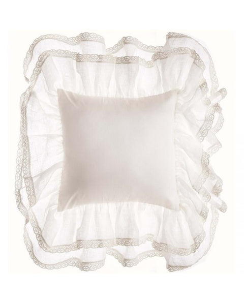 Cushion with ruffles "Tiepolo" by Blanc MariClò