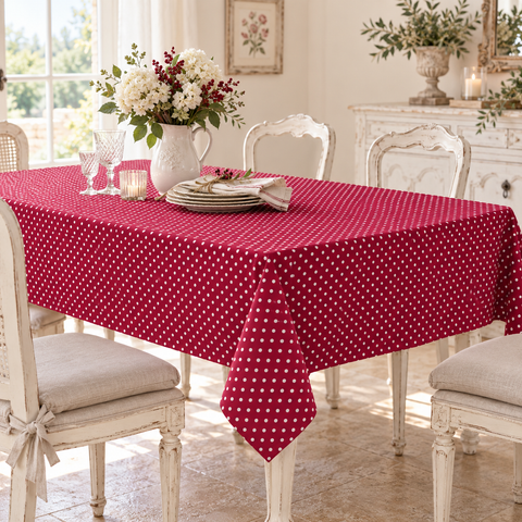 Tovaglia Rettangolare con Motivi Natalizi – Berries Collection by Blanc MariClò, 140x180cm o 160x270cm