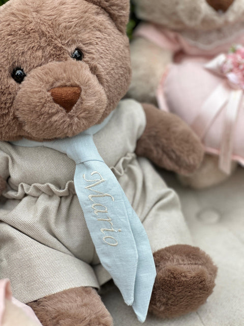 Orsetto artigianale personalizzabile – 30 cm – Fatto a mano con accessori su misura