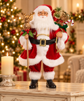 Babbo Natale Goodwill con bastone e regali alto 46 cm in ambientazione natalizia