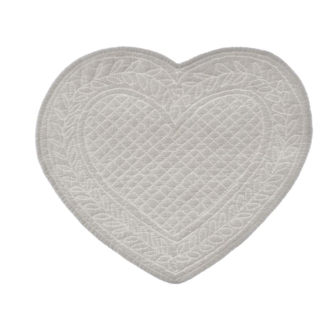 Tovaglietta Americana a Cuore in Cotone – Avorio, Bianco | Collezione Carmen by Blanc Mariclò