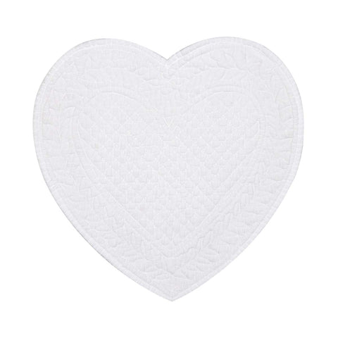 Tovaglietta Americana a Cuore in Cotone – Avorio, Bianco | Collezione Carmen by Blanc Mariclò
