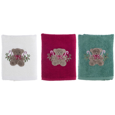 "Teddy Bear" embroidered towel set by Blanc MariClò 