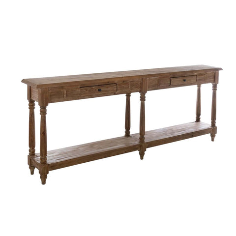 Consolle con Cassetti in Legno di Cedro – Collezione Fresia by Blanc Mariclò, 233x35x87cm