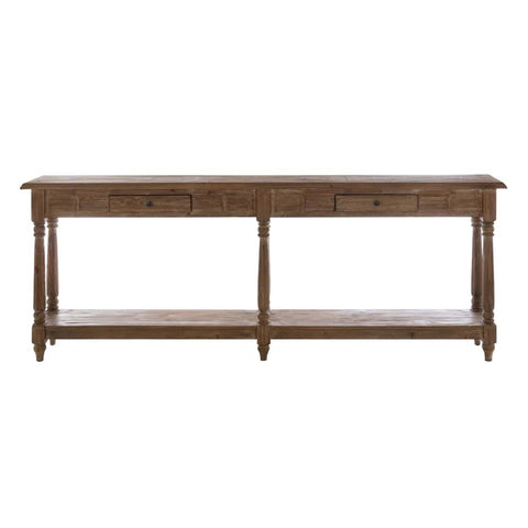Consolle con Cassetti in Legno di Cedro – Collezione Fresia by Blanc Mariclò, 233x35x87cm