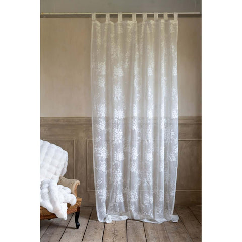 Embroidered Curtain with Loops