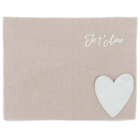 Tovaglietta con Porta Tovagliolo Je t’Aime in Cotone – 45x35 cm