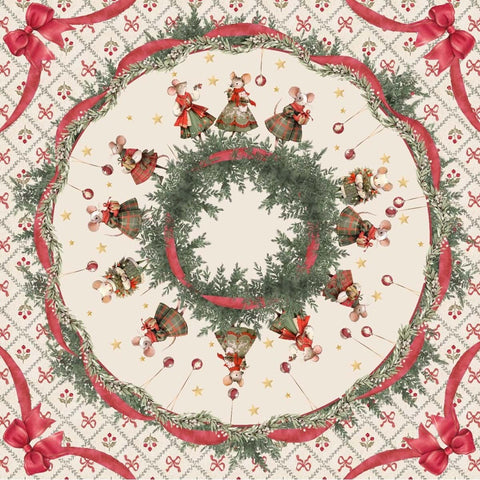 Foulard Porta Panettone in Cotone Favola di Natale – 100x100 cm