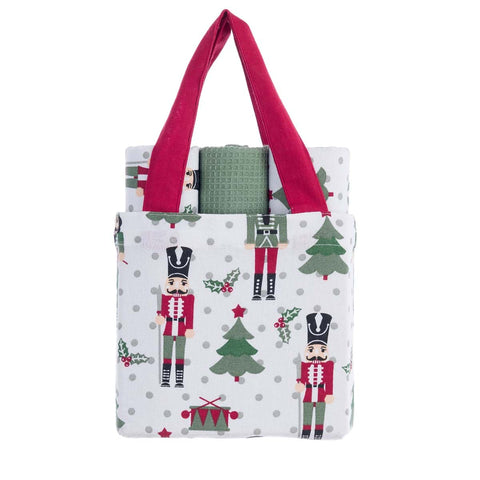 Set 3 Canovacci Natalizi in Cotone con Borsa – Schiaccianoci 40x70 cm