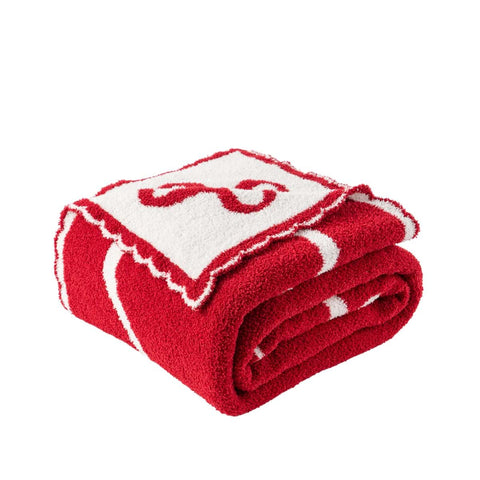 Plaid Jacquard Double Face 170x140 cm – Rosso e Bianco