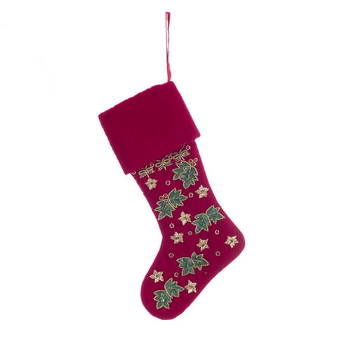 Calza di Natale in Velluto Rosso 33x18 cm – Collezione Epifania Blanc Mariclò