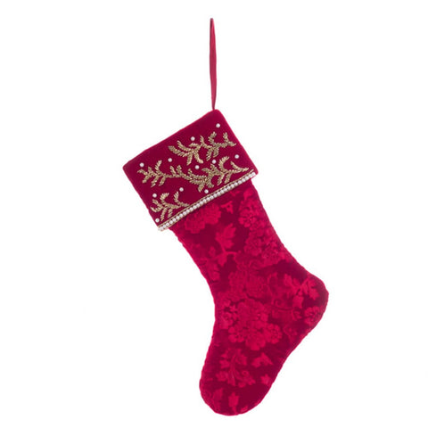 Calza di Natale in Velluto Rosso 33x18 cm – Collezione Epifania Blanc Mariclò