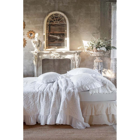 Parure Copripiumino Matrimoniale Blanc Mariclò 3 Pezzi con 2 Federe – Cotone Bianco Dentelle 240x260