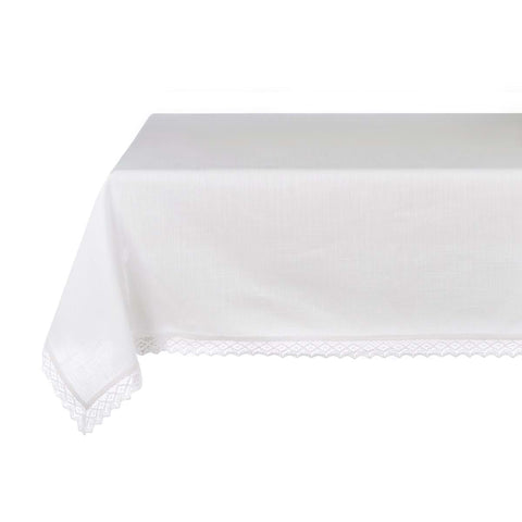 Tovaglia Bianca con Pizzo – Collezione Dentelle Blanc Mariclò – 100% Cotone 160x280 cm