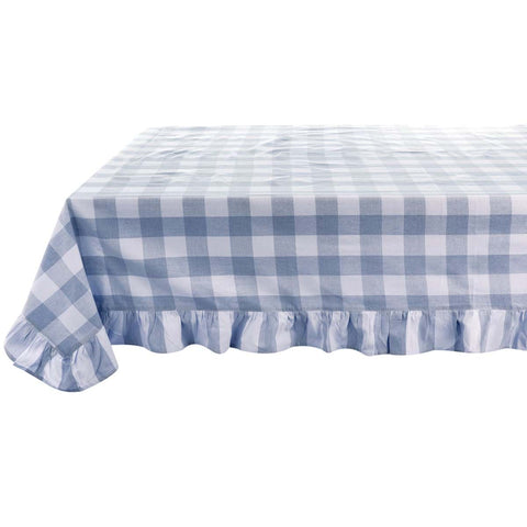 Tovaglia a Quadri con Gala 10cm (160x200cm) – Collezione Bolgheri, Azzurro