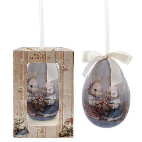 Uovo Pasquale Decorativo Coniglietti Blanc Mariclo'
