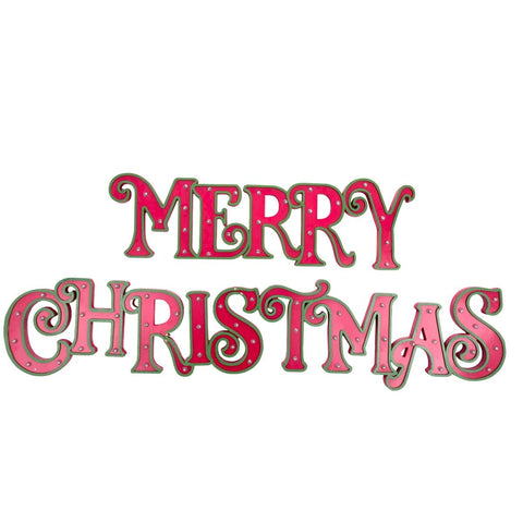 Insegna Decorativa in Legno "Merry Christmas" – Collezione Ricordi sotto l'Albero by Blanc MariClò, 162x30cm