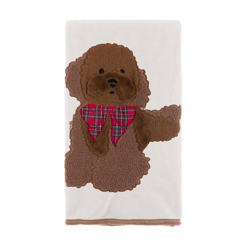 Plaid Sherpa con Applicazione Cagnolino – Blanc Mariclò, 140x170 cm