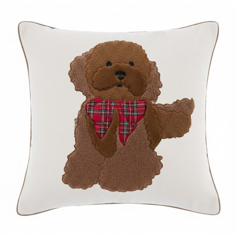 Cuscino Quadrato con Applicazione Cagnolino – Blanc Mariclò, 50x50cm