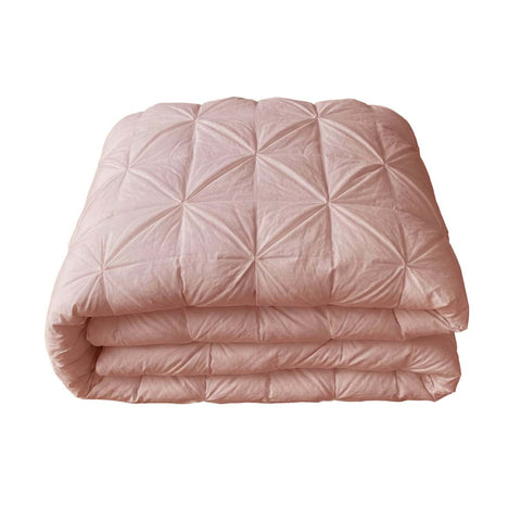 Trapunta Matrimoniale Rosa 370 GSM Lavorazione a Diamante – Blanc Mariclò, 260x260 cm