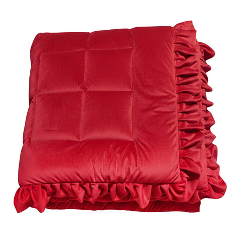 Trapunta Matrimoniale in Velluto con Gale Rosso Natale 580 GSM – Blanc Mariclò, 260x260cm