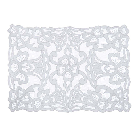 Tovaglietta Americana Bianca Rettangolare in Pizzo Intagliato - Lace Couture by Blanc Mariclò, 35x50cm