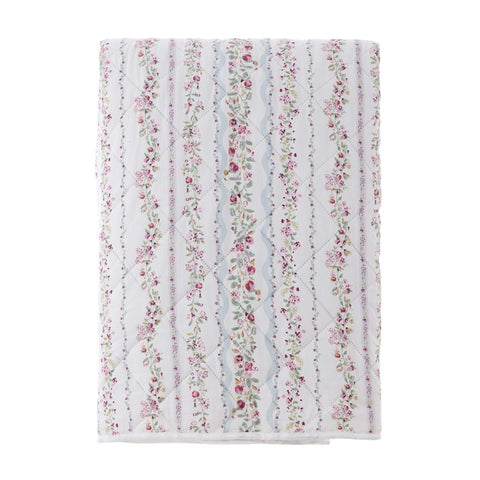 Trapunta Matrimoniale Floreale Bianco e Rosa 330 GSM – Hiver Fleuri by Blanc Mariclò, 260x260cm