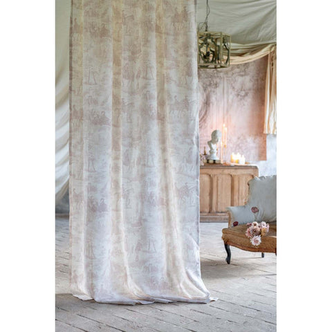 Tenda Beige in Misto Lino – Toile de Jouy by Blanc Mariclò, 150x290cm