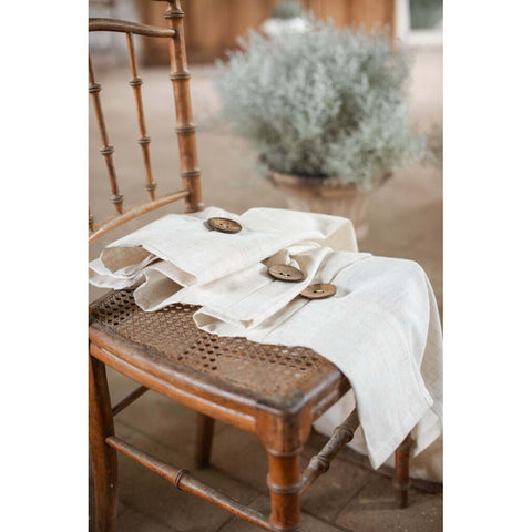 Tenda Avorio in Misto Lino con Bottoni – Nuvola Collection by Blanc Mariclò, 150x290cm