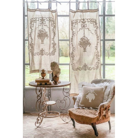 Cuscino d'Arredo in Misto Lino Naturale con Gala –  Soffio Collection by Blanc Mariclò, 45x45cm