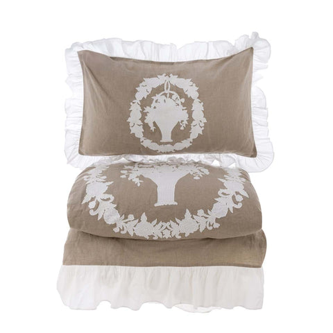 Parure Copripiumino Matrimoniale in Misto Lino - Soffio Collection by Blanc Mariclò, 240x260cm