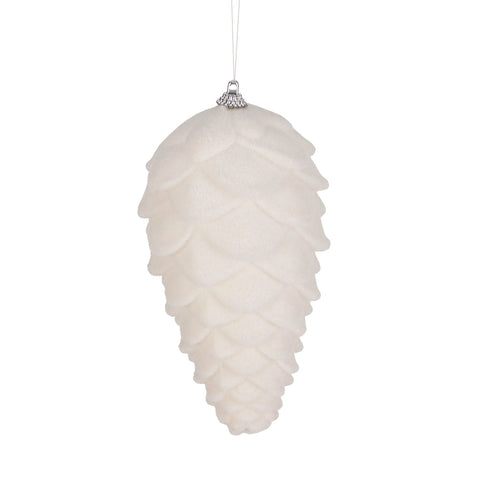 Pigna Decorativa Pendente Floccata Crema - Goodwill, 18cm